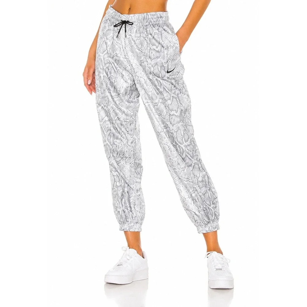 Nike Python Print‎ Jogger Pants Womens White Black Snakeskin Athletic Lounge S